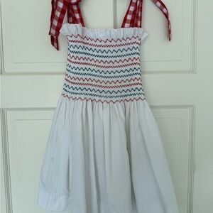 Charming White and Red Kids Dress